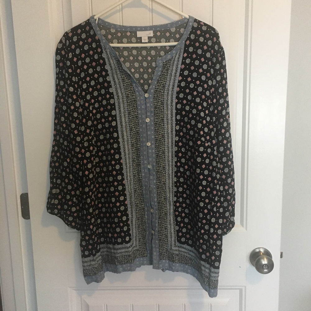 J. Jill Blouse size XL Flowy Top Shirt Boho